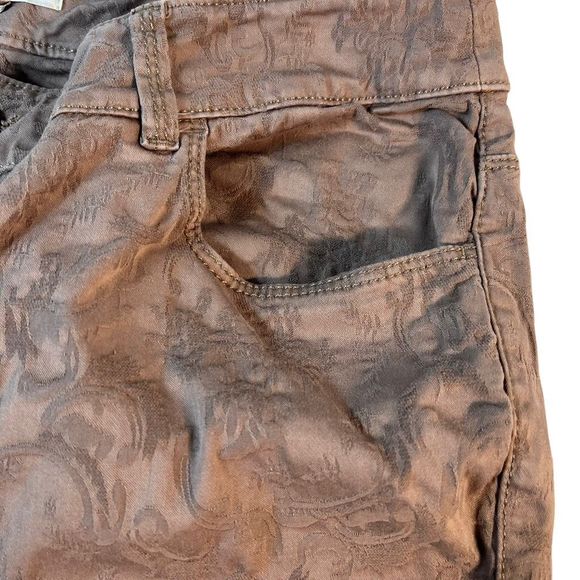 Chico’s Women’s Dark Taupe / Brown Muted Brocade Pants Chico’s Size 1 (8-10) - Picture 10 of 11